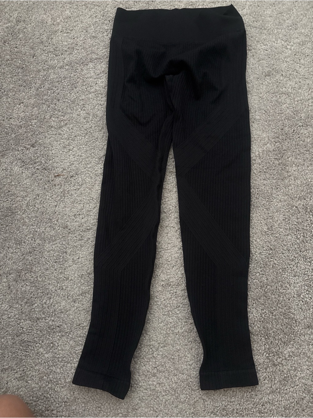 High-Rise Black Ribbed Leggings — Women’s Seamless Activewear